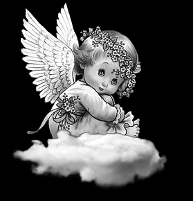 Ангел на облаке - картинки для гравировки